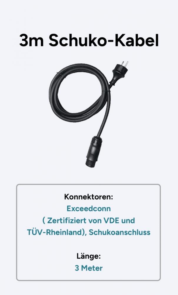 PVE Balkonkraftwerk Komplettpaket Photovoltaikanlage Set 820 Wp / 600 W Modul Black<br>(Variante: Brutto mit MwSt Gewerbe) PVE Balkonkraftwerk Komplettpaket Photovoltaikanlage Set 820 Wp / 600 W Modul Black<br>(Variante: Brutto mit MwSt Gewerbe)